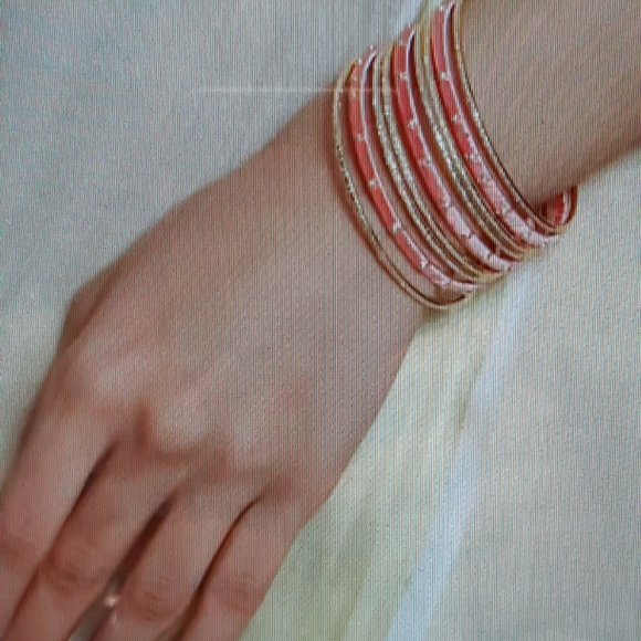 Assorted Pink and Silver Indian Bangles - Picture 3 of 6
